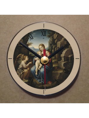 Bsb Da Vinci Tablosu Temalı Magnet Saat Buzdolabı Süsü Duvar Saati 10,5cm MS7026