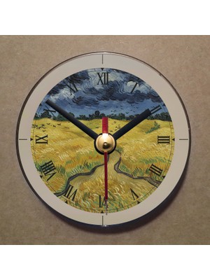 Bsb Van Gogh Tablosu Temalı Magnet Saat Buzdolabı Süsü Duvar Saati 10,5cm MS7030