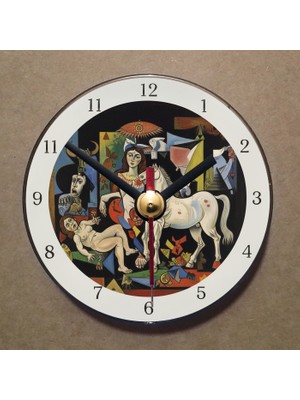Bsb Picasso Tablosu Temalı Magnet Saat Buzdolabı Süsü Duvar Saati 10,5cm MS7038