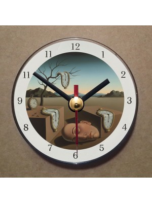 Bsb Salvador Dali Tablosu Temalı Magnet Saat Buzdolabı Süsü Duvar Saati 10,5cm MS7041