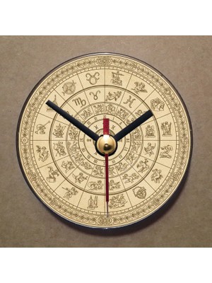 Bsb Astroloji Temalı Magnet Saat Buzdolabı Süsü Duvar Saati 10,5cm MS7014