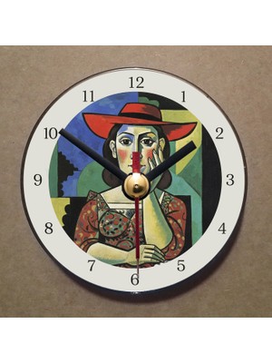 Bsb Picasso Tablosu Temalı Magnet Saat Buzdolabı Süsü Duvar Saati 10,5cm MS7033