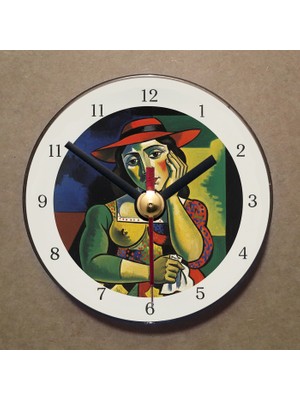 Bsb Picasso Tablosu Temalı Magnet Saat Buzdolabı Süsü Duvar Saati 10,5cm MS7034