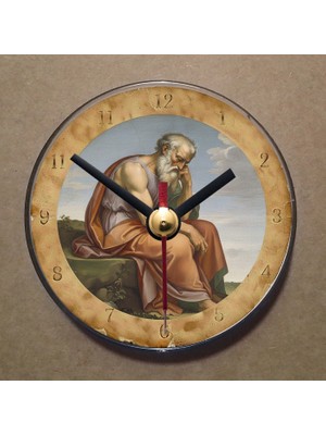 Bsb Michelangelo Tablosu Temalı Magnet Saat Buzdolabı Süsü Duvar Saati 10,5cm MS7050
