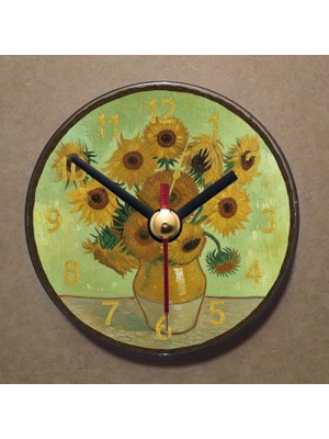 Bsb Van Gogh Tablosu Temalı Magnet Saat Buzdolabı Süsü Duvar Saati 10,5cm MS7008