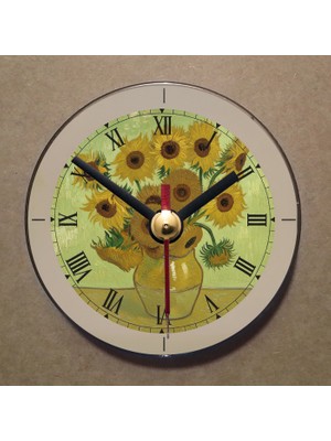 Bsb Van Gogh Tablosu Temalı Magnet Saat Buzdolabı Süsü Duvar Saati 10,5cm MS7028