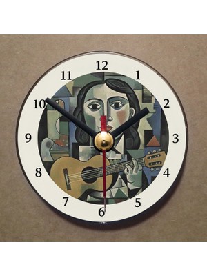 Bsb Picasso Tablosu Temalı Magnet Saat Buzdolabı Süsü Duvar Saati 10,5cm MS7031