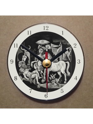 Bsb Picasso Tablosu Temalı Magnet Saat Buzdolabı Süsü Duvar Saati 10,5cm MS7037