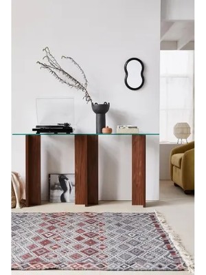 Vivense Aria Modern Ahşap Cam Dresuar Konsol