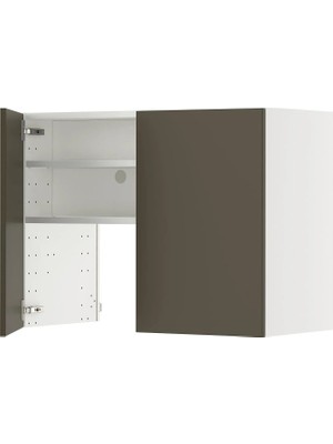 Ikea Metod Mutfak Duvar Dolabı, Havstorp Aspiratör Dolabı, Kahverengi-Bej, G80XY60 cm