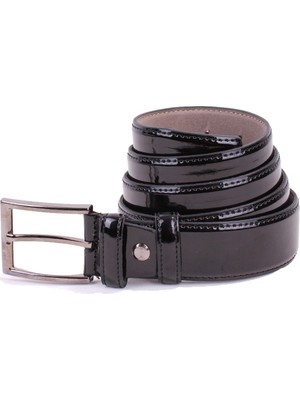 Dagoster DMK26-301 Siyah Rugan 3,5 cm Suni Deri Erkek Kemer