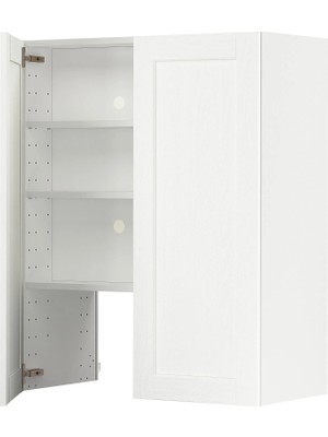 Ikea Metod Mutfak Duvar Dolabı Enköpıng Beyaz Ahşap Görünümlü Aspiratör Dolabı, 80X39X100 cm