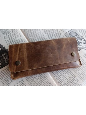 Mahfuz Gerçek Deri Tamamen El Emeği Kadın Cüzdan 22CM*8CM * 1 Kağıt Para Alanı 1 Kart Bölmesi DAK233