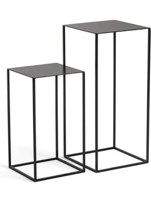 Vivense Root Siyah Metal Ikili Sehpa