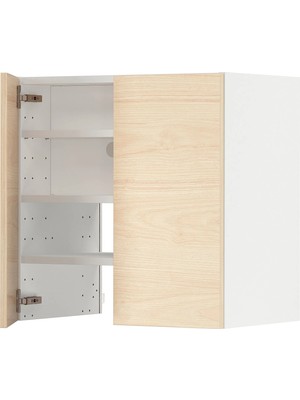 Ikea Metod Mutfak Duvar Dolabı, Açık Dişbudak Görünümlü - Aspiratör Dolabı, G60XY60 cm Modüler Iskel