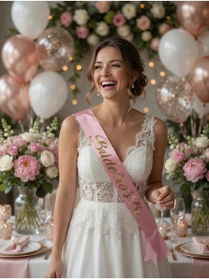 Dodomar Bride To Be Pembe Gold Yazılı Gelin Kuşağı Bekarlığa Veda Parti Aksesuarı