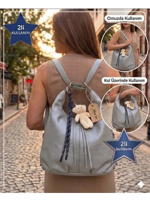 Aldorya Çok Fonksiyonlu Sırt ve Omuz Çantası – Açık Gri Şıklık ve Konfor Bir Arada!