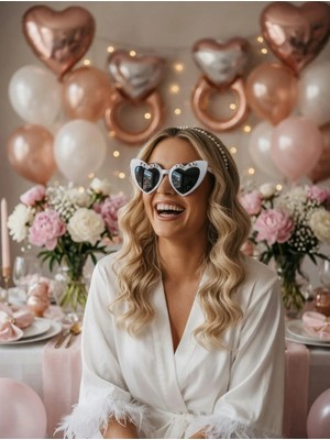 Dodomar Bride To Be Beyaz Kalp Parti Gözlüğü Bekarlığa Veda Lüks Fotoğraf Aksesuarı