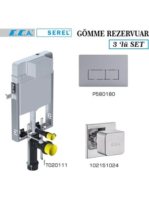 Serel Smooth Gömme Rezervuar 3'lü Set (T020111+P580180+102151024)