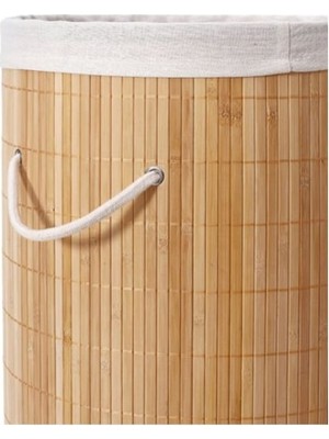 AvantajAl Decohandy Yuvarlak Bambu Kirli Sepeti