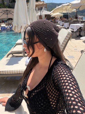 Esra Helvacı Inci Işlemeli Triko Bandana