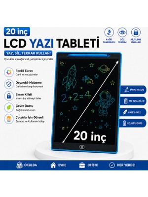 Bubitechh Dijital Çocuk Tableti Yazı Çizim Tahtası Eğitim Tableti 20 Inç