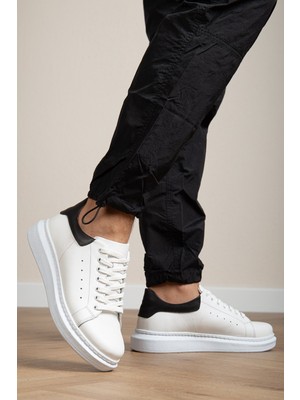 Maximoda Yüksek Tanamlı, Hakiki Deri, Dikişli, Sneaker Ayakkabı