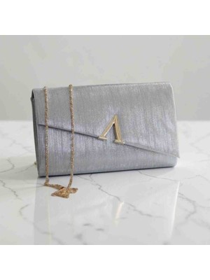 Boutique Kadın "v" Detaylı Zincir Askılı Abiye El ve Omuz Çantası Portföy Düğün Çantası