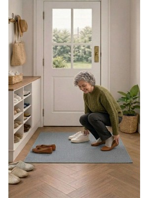 Bonny Home Gri Antre Paspası Kapı Içi Mekan Giriş Halısı Kapı Önü Porlo -7129