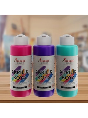 Belirtilmemiş Mor-Fuşya-Turkuaz Akrilik Boya 3'lü Set 3X120ML