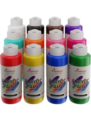Belirtilmemiş Tüm Renkler Akrilik Boya 12'li Set 12X120ML