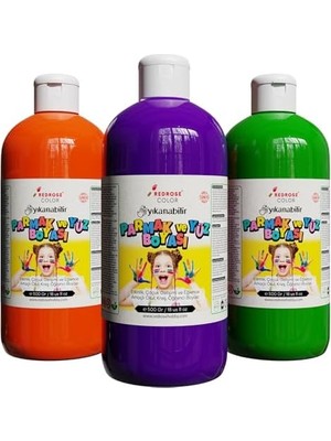 Belirtilmemiş Yeşil, Mor, Turuncu Parmak Boyası 3'lü Set 3X500 gr