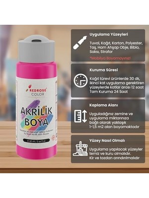 Belirtilmemiş Fuşya Akrilik Boya 60 ml