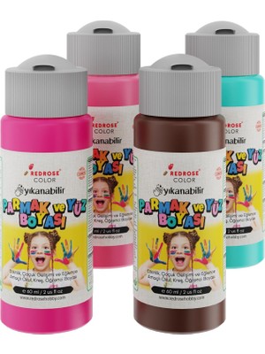Belirtilmemiş Tamamlayıcı Renkler Parmak Boyası 4'lü Set 4X60 ml