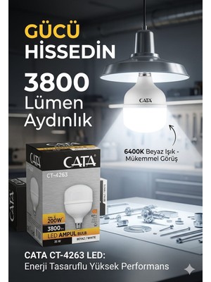 Cata CT-4263 Bulb 35W LED Ampul Uzun Ömürlü LED Teknolojisi ile 2200 Lumen Aydınlatma