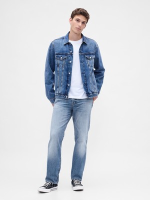 Gap Erkek Açık Mavi Relaxed Straight Jean Pantolon