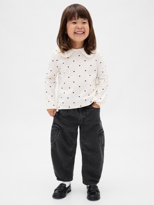 Gap Kız Bebek Siyah Heart Pocket Horseshoe Jean Pantolon