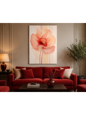 Othello Art Pembe Çiçek Kanvas Tablo | Zarif ve Modern Floral Duvar Dekorasyonu