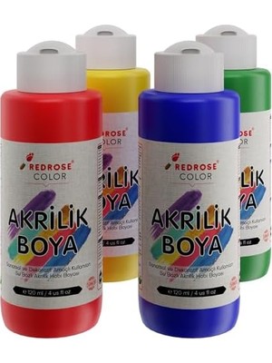 Belirtilmemiş Ana Renkler Akrilik Boya 4'lü Set 4X120ML