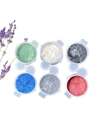 Belirtilmemiş Reçine Metalik Toz Pigment Seti 6X10ML, Şeffaf Reçine Pigment Seti