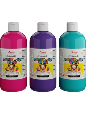 Belirtilmemiş Mor, Fuşya, Turkuaz Parmak Boyası 3'lü Set 3X500 gr