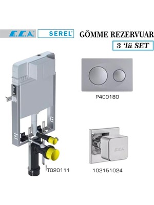 Serel Smooth Gömme Rezervuar 3'lü Set (T020111+P400180+102151024)