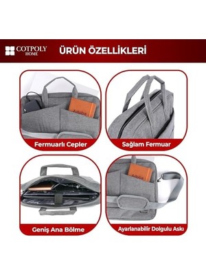 Belirtilmemiş Cotpoly Laptop Çantası, Su Geçirmez Darbe Korumalı Laptop Çantası 15.6–17.3 Inç Uyumlu, Omuz Askılı