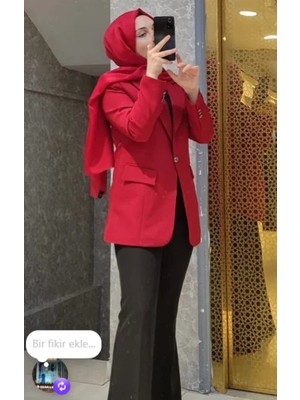 Janset Yeni Sezon Blazer Ceket Dabıl Kumaş Içi Astarlı