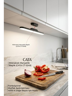 Cata CT-5249 Martı Şarjlı LED Duvar Apliği Dimmerli 3200K 4000K 6500K Aydınlatma