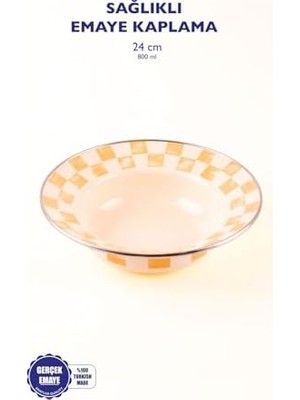 Belirtilmemiş Dama Desenli Çukur Makarna Salata Tabağı 24CM