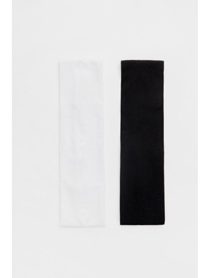 New Obsessions 3 Adet Beyaz- Siyah Elastan Jersey Saç Bandı
