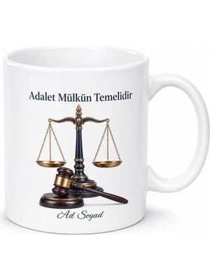 Tupya Gift Hakim Karar Tokmağı Adalet Terazisi Yüce Mahkeme Kupa Bardak Hediye