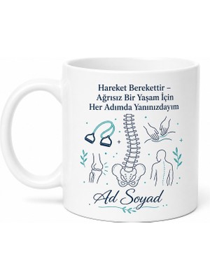 Tupya Gift Fizyoterapist Hediye Kupa Hareket Berekettir Ağrısız Yaşam Fizik Tedavi Bardak