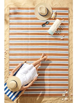 Eliz Home Havuz Plaj Karavan Halı Hasır Kilim Katlanabilir Halı Balkon Teras Bahçe Kamp Halısı Kiremit